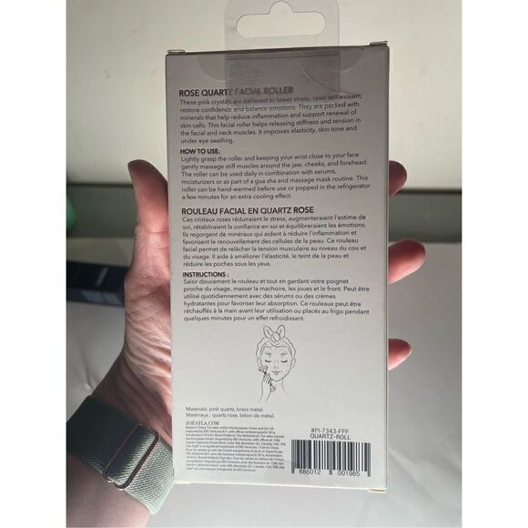 🔴 Zoe AYLA Rose Quartz Facial Roller NIB - Picture 8 of 8